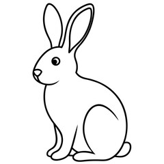 Easter Bunny Line Art Drawing