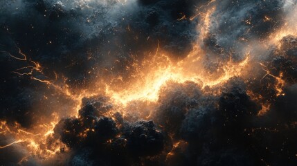 Naklejka premium Thunder lightening abstract background.