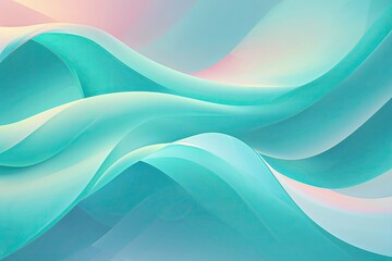 Obraz premium Soft Turquoise Pastel Gradient Digital Wallpaper Design