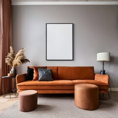 Simple and elegant living room with neutral color