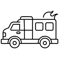 Fire Truck – Continuous Line Art Drawing