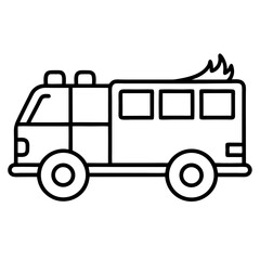 Fire Truck – Continuous Line Art Drawing