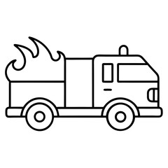 Fire Truck – Continuous Line Art Drawing
