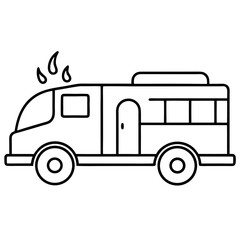 Fire Truck – Continuous Line Art Drawing