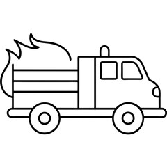 Fire Truck – Continuous Line Art Drawing