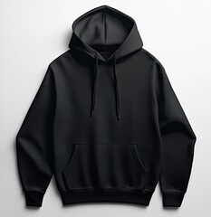 Plain black hoodie.  A comfortable, versatile, and stylish black hoodie with a relaxed fit, perfect for casual wear. Features a drawstring hood, kangaroo pocket, and long sleeves