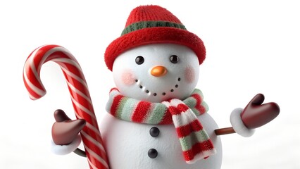snowman on a red background