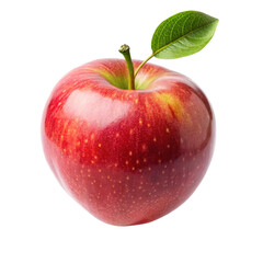 red apple with leaf