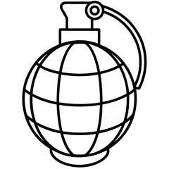 Grenade Line Art Drawing