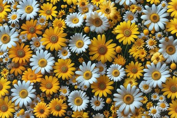 Bright Yellow Daisy Design for Cheerful Spring Backgrounds