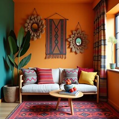 Bohemian Style Colorful Living Area