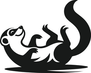 black silhouette of a meerkat