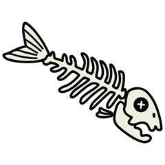 Fish bone icon vector��
