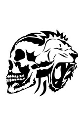 tribal tete de mort lion 