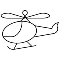 Helicopter Flying Outline Drawing Art