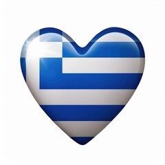 Heart-shaped greek flag symbolizing love and patriotism
