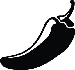 Chili Pepper Silhouette Vector – Spicy Food Icon