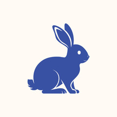 Rabbit silhouette isolated vector character