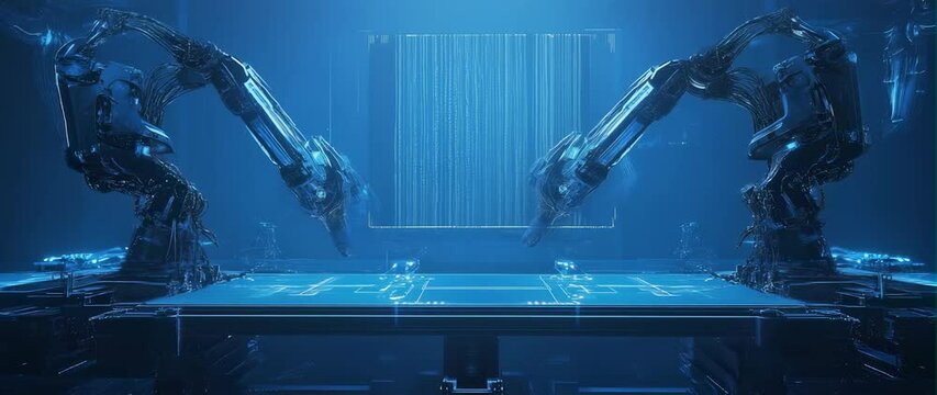 Anamorphic video of Animation of microelectronics production, Semiconductor production