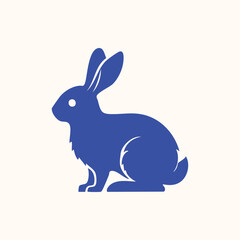 Rabbit silhouette isolated vector character
