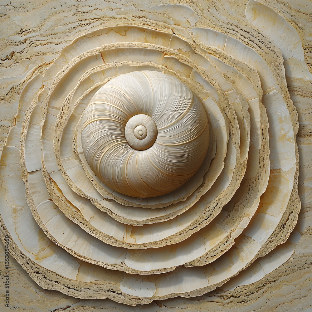 Poster artistic representation of a spiral shaped object mimicking the intricate design of a snail swirl