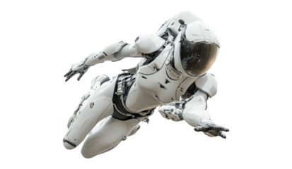 Futuristic Robot Suit Floating in a Sci-Fi Environment