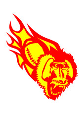 rugby singe hurle foot americain flamme