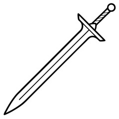 Medieval Sword Line Art Drawing