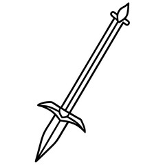 Medieval Sword Line Art Drawing