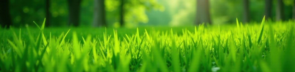 A lush carpet of emerald green grass in a secluded meadow, grass, fresh, landscape