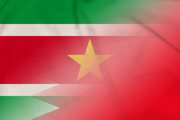 Suriname and Bahrain state flag international contract BHR SUR