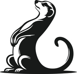 black and white meerkat