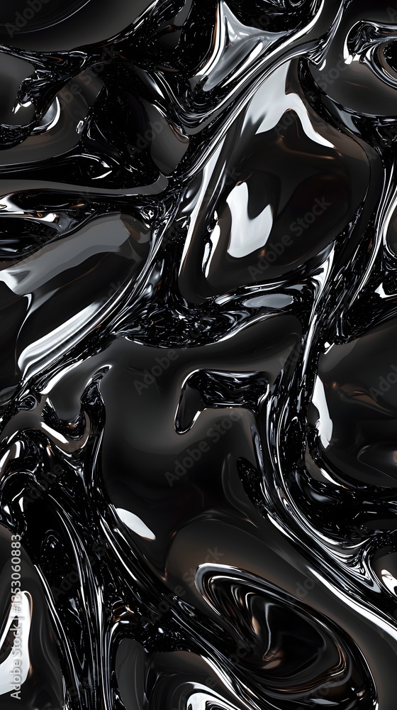 Poster striking 3d render of black and white marble with unique patterns creating a bold abstract backgroun