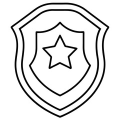 Police Badge Line Art Drawing