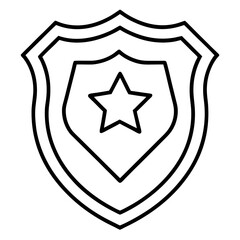 Police Badge Line Art Drawing