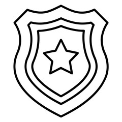 Police Badge Line Art Drawing