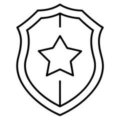 Police Badge Line Art Drawing