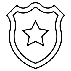Police Badge Line Art Drawing
