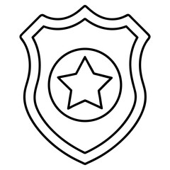 Police Badge Line Art Drawing