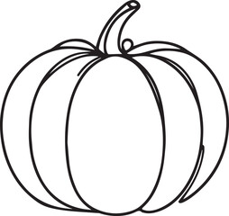 Pumpkin continuous line art drawing black vector