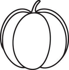 Pumpkin continuous line art drawing black vector