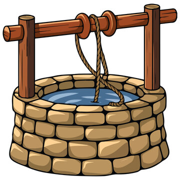 Old village well with wooden mechanism��