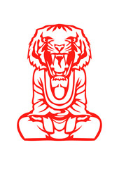 tigre tete bouddha boudha bouda
