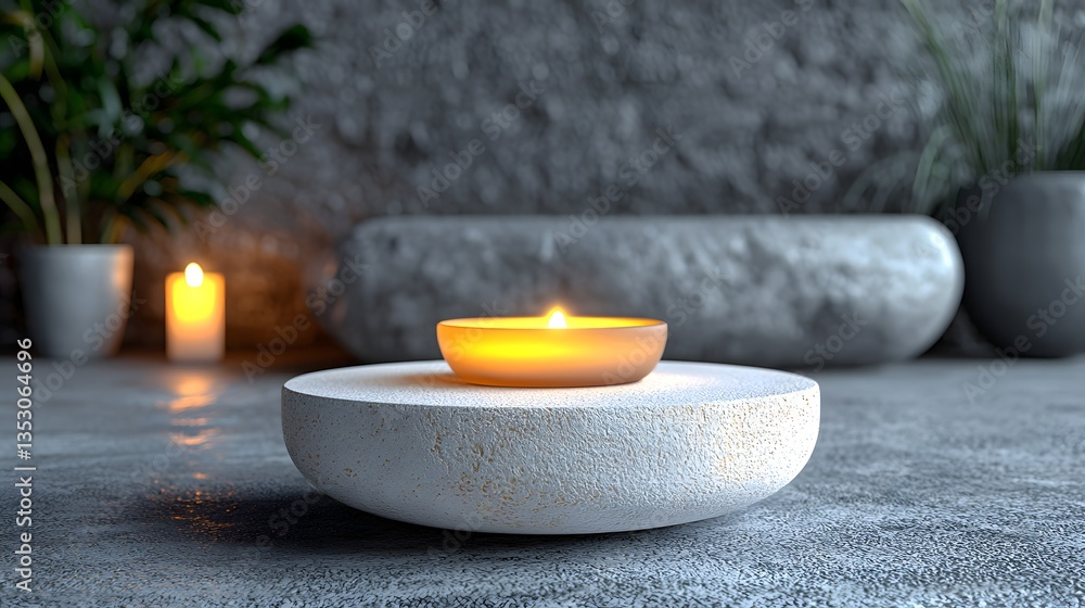 Poster elegant candle placed on a table creating a warm and inviting ambiance perfect for a relaxing evenin