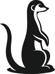 vector illustration of a black silhouette of a meerkat