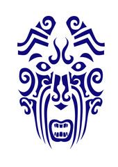 masque maori dessin tribal tattoo ethnique