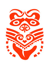 masque maori dessin tribal tattoo ethnique