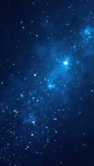 Obraz premium Dark blue night sky with glittering stars and sparkles, bokeh effect , celestial, dark blue frame