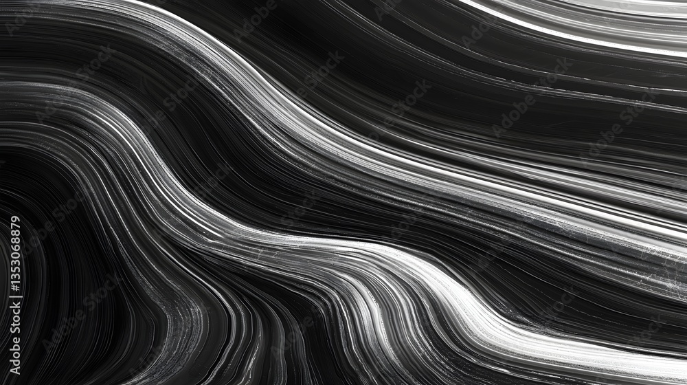Poster captivating black and white swirl in a marble slab showcasing unique patterns and textures with eleg