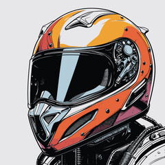 motorcycle helmet vector for graphic design